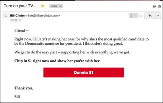 Political email Example