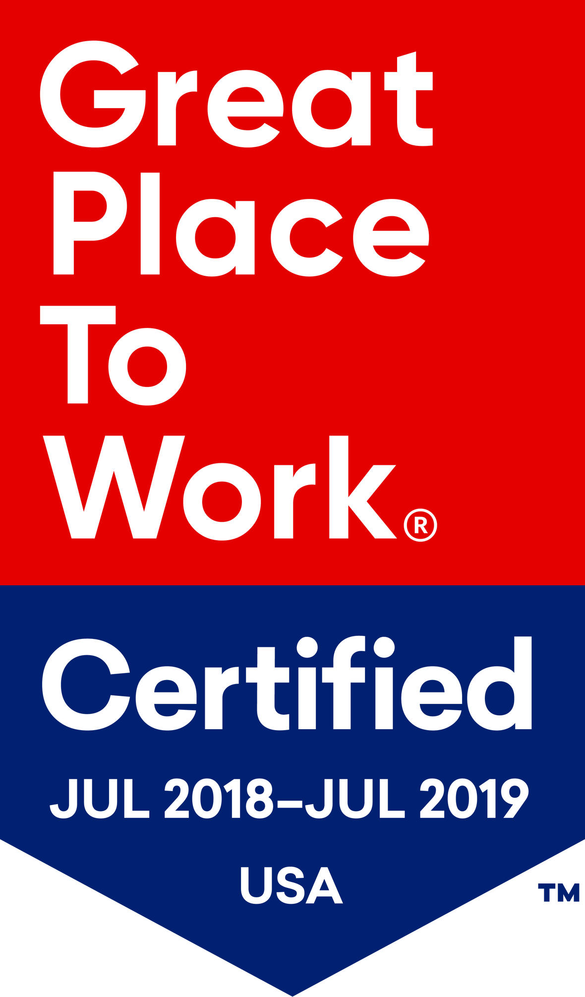 Great place to work certified badge