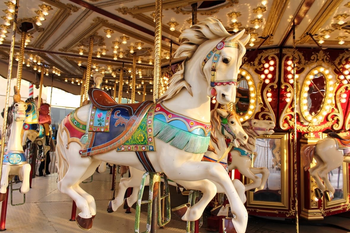 horse on a carousel ride