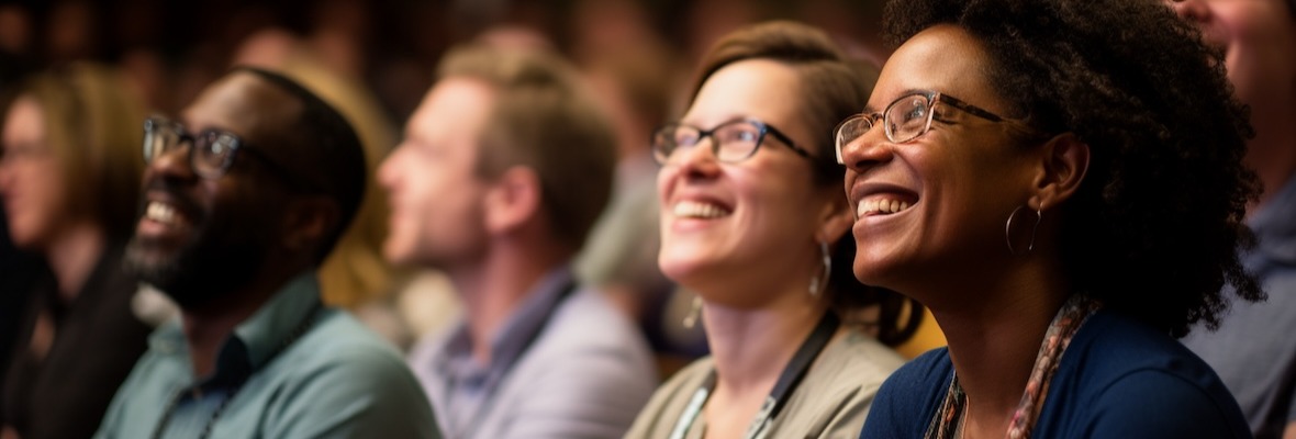 Candid shots of attendees sharing stories and experiences