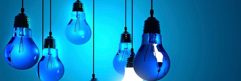 Blue lightbulbs, only one is turned on