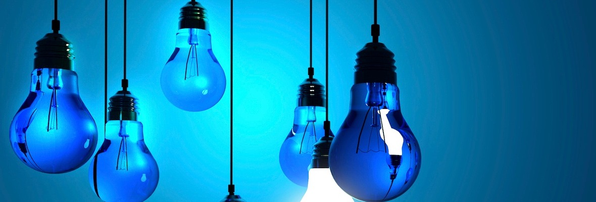 Blue lightbulbs, only one is turned on