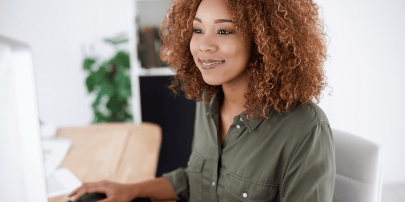 Woman working on computer