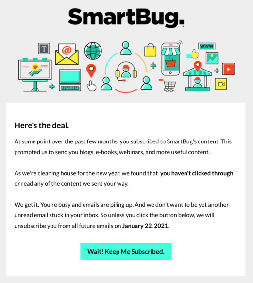 SmartBug Unsubscribe Email