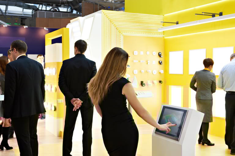 Woman at a Trade Show Booth