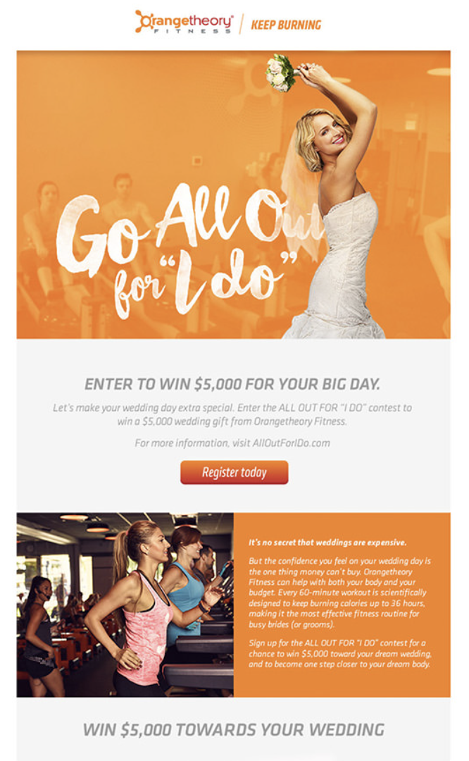 orange theory email example