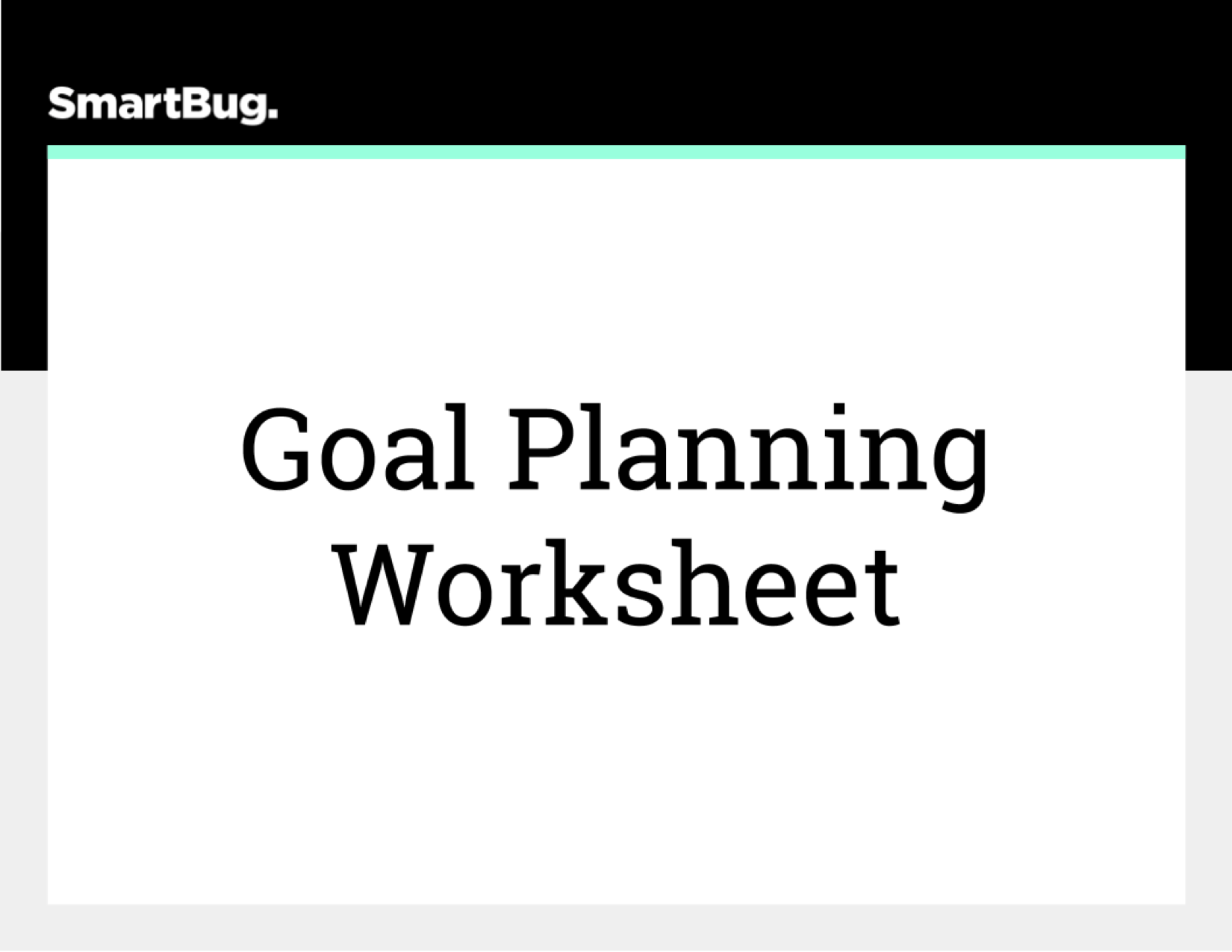 Goal Planning Worksheet (COVER)