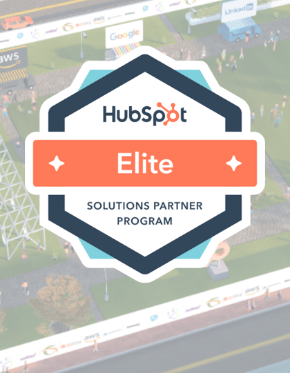 HubSpot elite badge on Inbound lawn