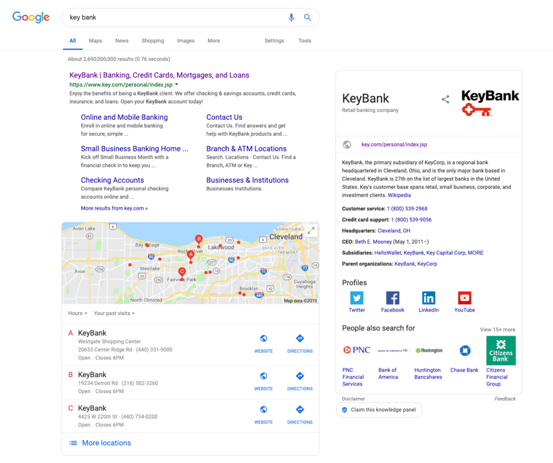 Key Bank Google Search - Why Local SEO Is Essential for Financial Companies