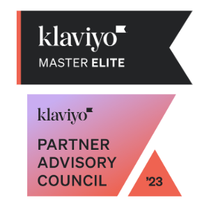 Klaviyo Master Elite and Partner Advisory Council Badges