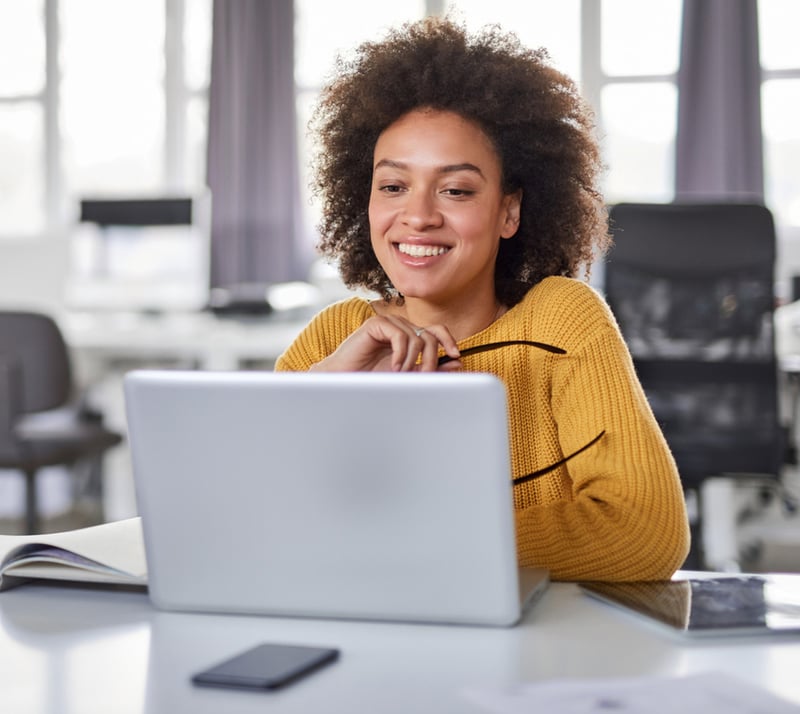 Woman looking looking at new leads