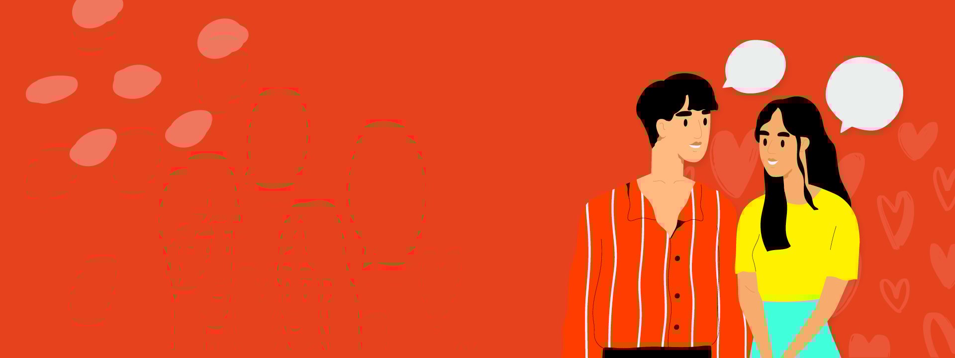 Illustration of two people chatting