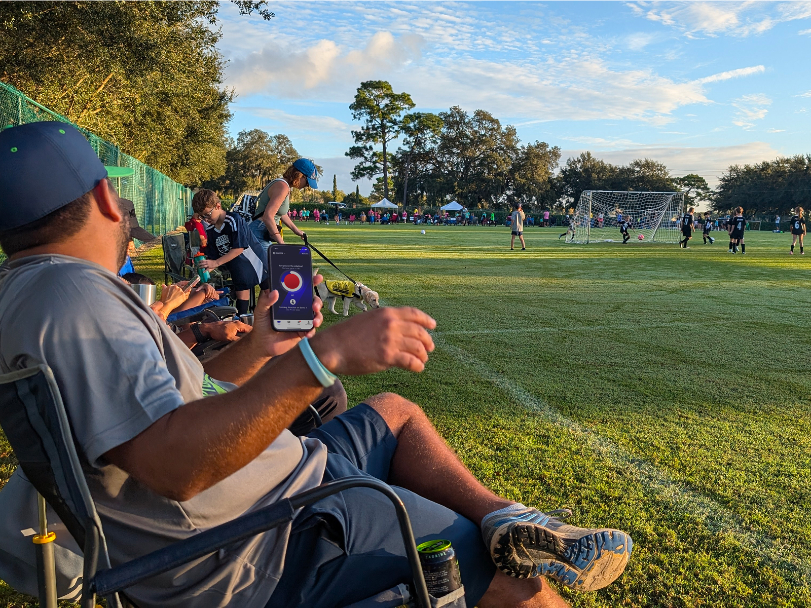 people watching a soccer match