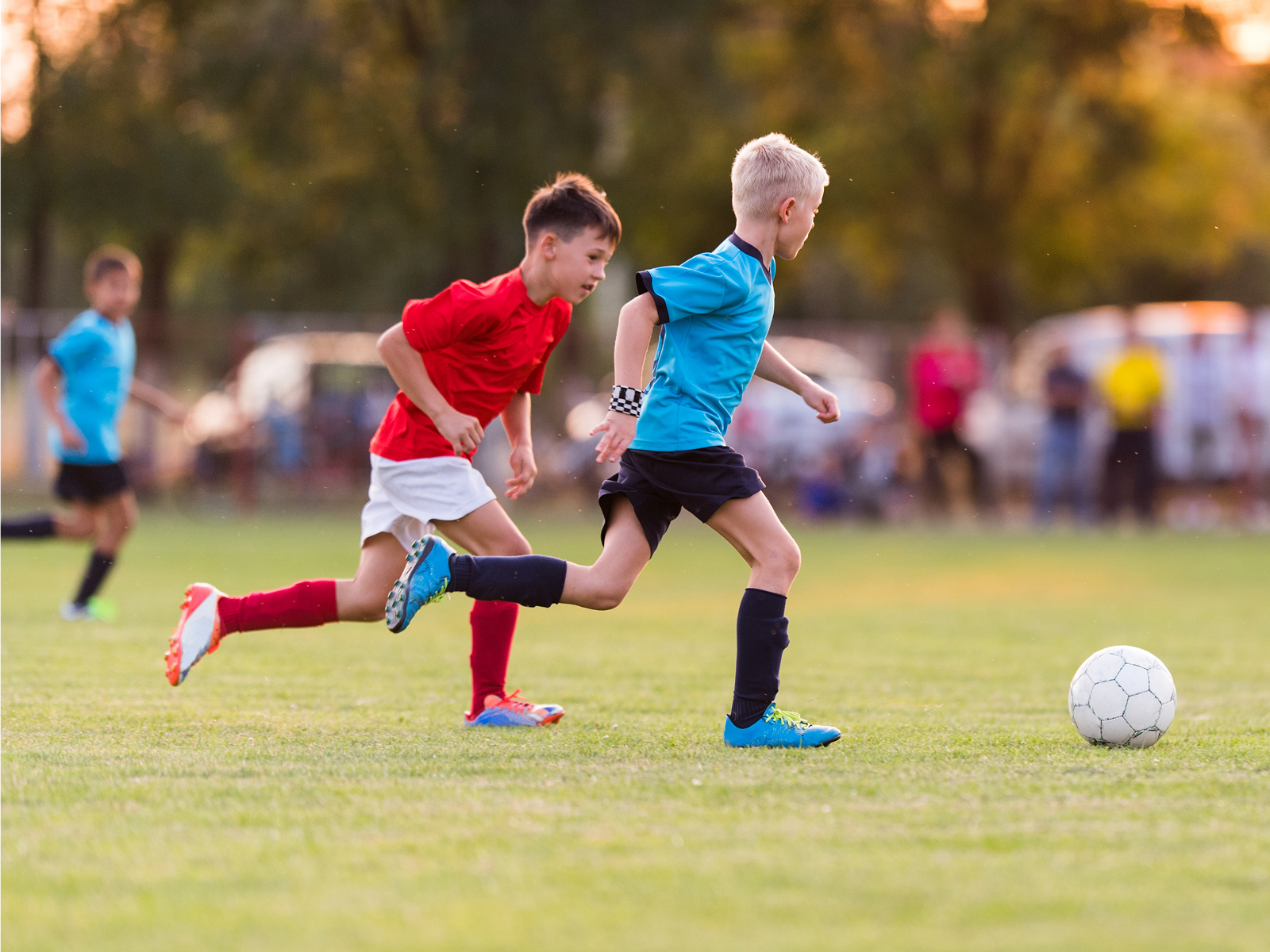 kids playing a soccer match