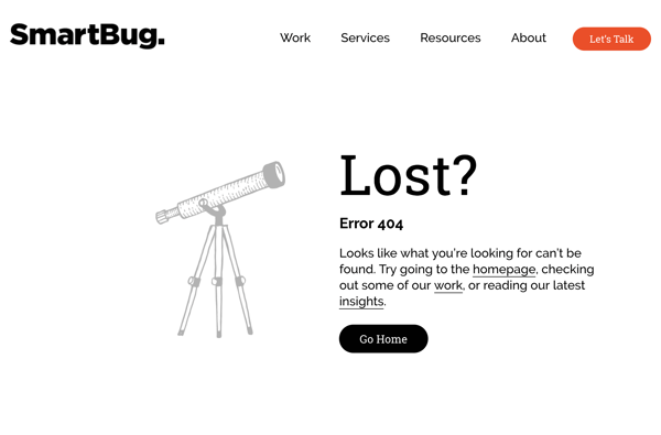 SmartBug Media 404 error page