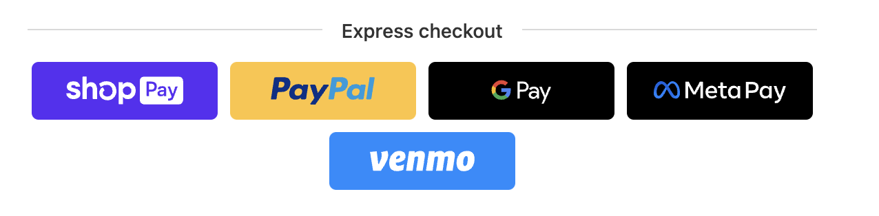 Variety of payment options for Shopify store