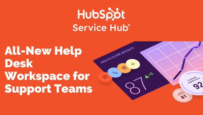 HubSpot Service Hub introduces all-new help desk workspace for support teams. The image uses HubSpot imagery to visualize this tool update.