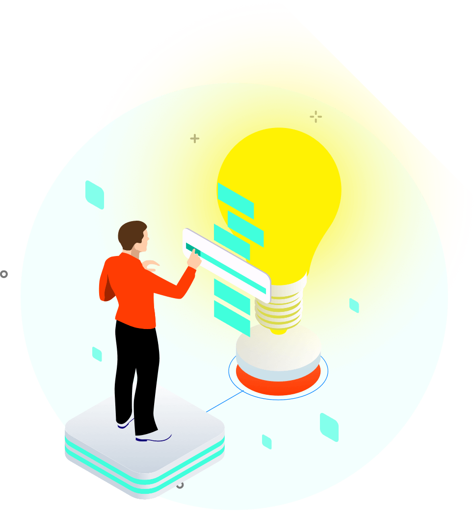 illustration of an individual with a light bulb