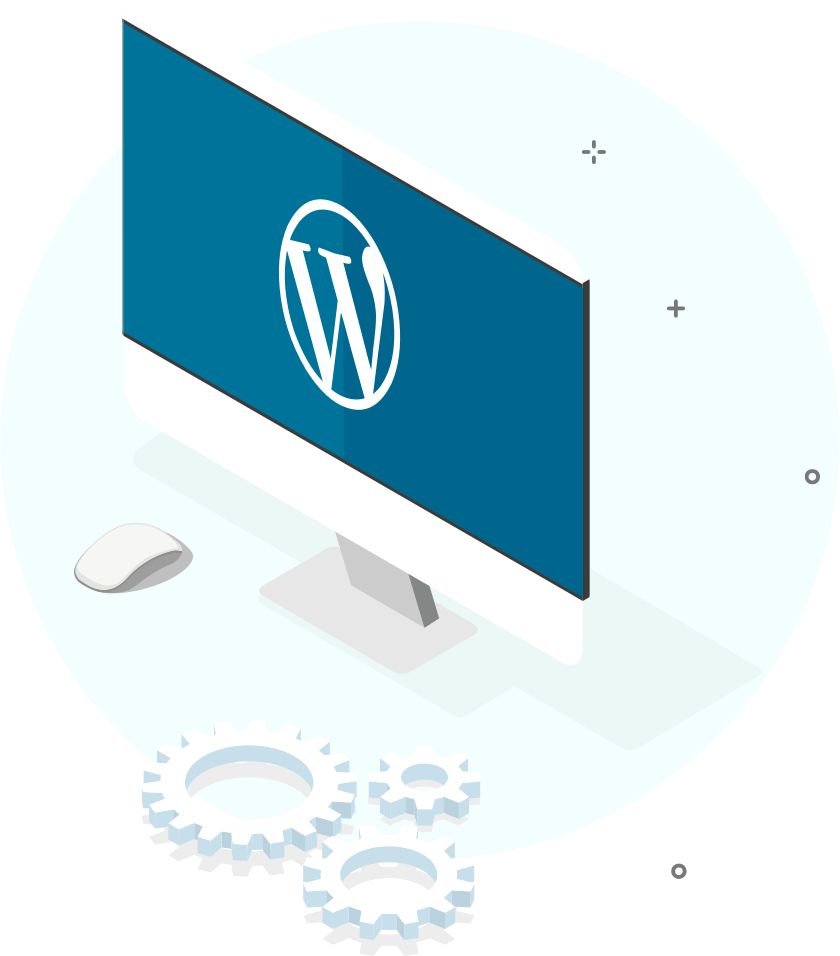 Logo WordPress présenté sur un écran d'ordinateur