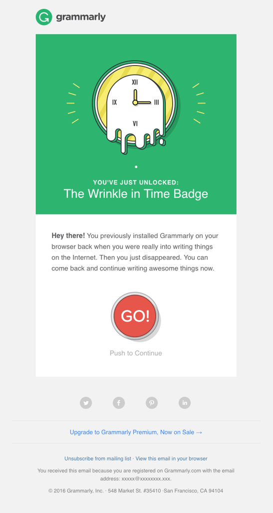 Grammarly Reengagement Email