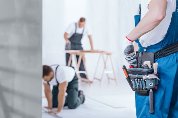 contractors working on a home