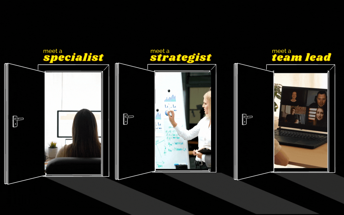 specialist, strategist, and team lead roles