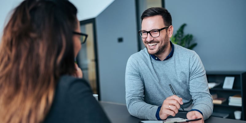 One marketer interviewing a client 