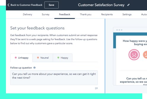 Manage customer satisfaction in HubSpot