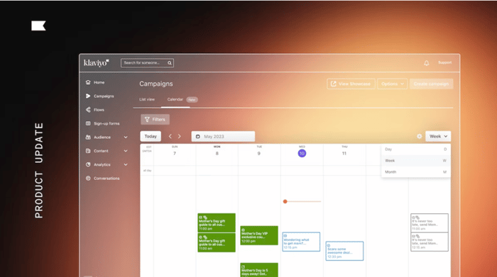 Klaviyo Campaign Calendar Example