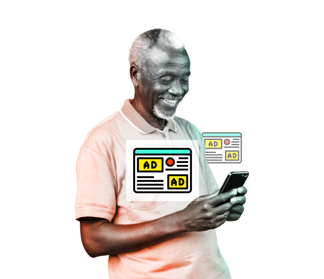 old man on mobile phone