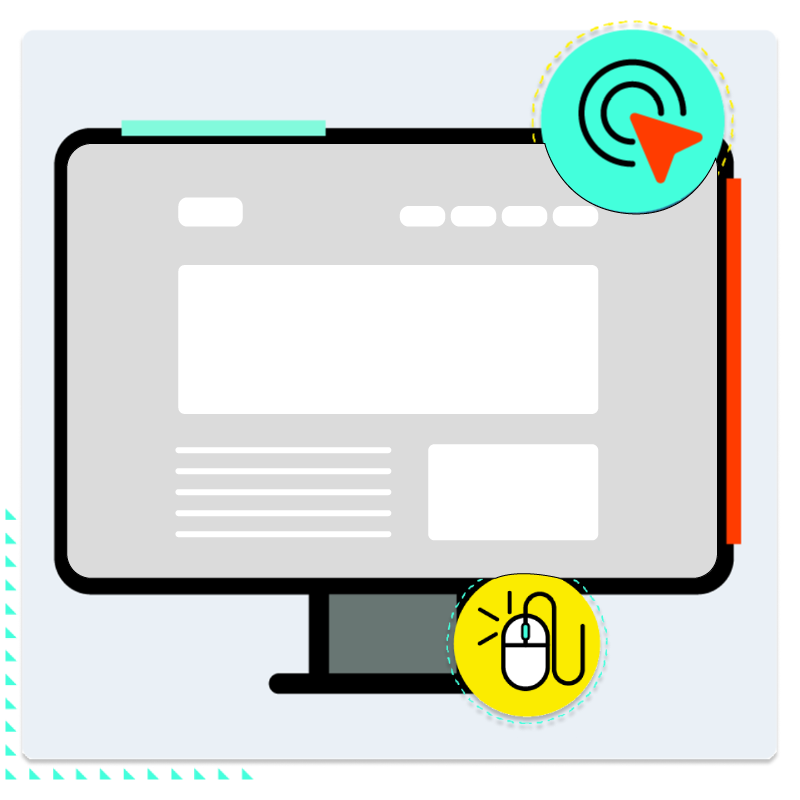 website template on computer screen