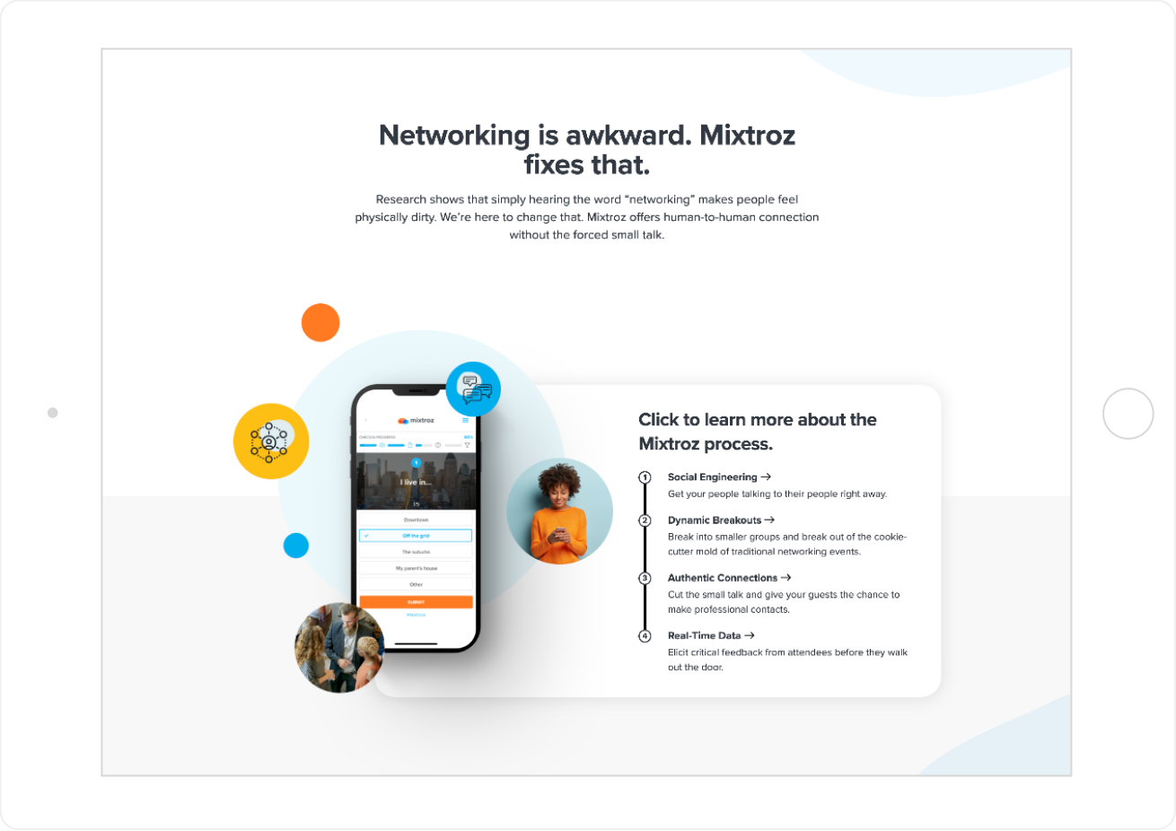 mixtroz website design tablet view