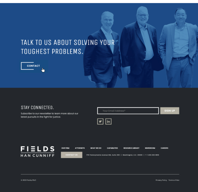 Fields PLLC law firm web design desktop page