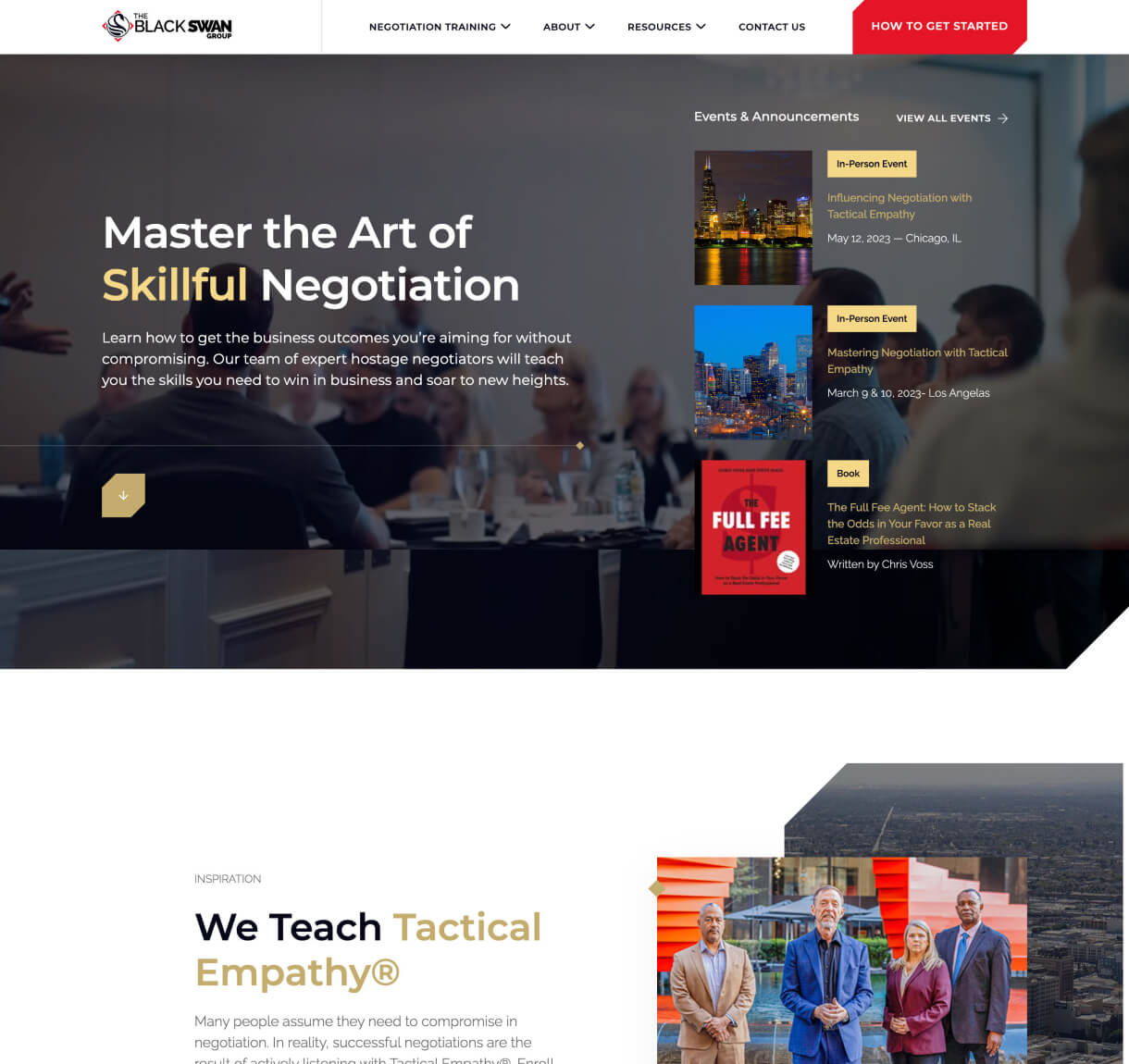 Black Swan Group web design by SmartBug Media