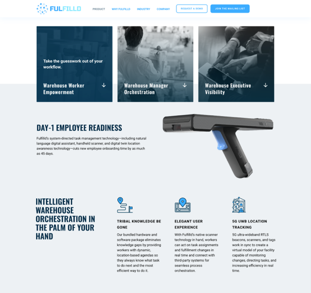  Fulfilld website design desktop view