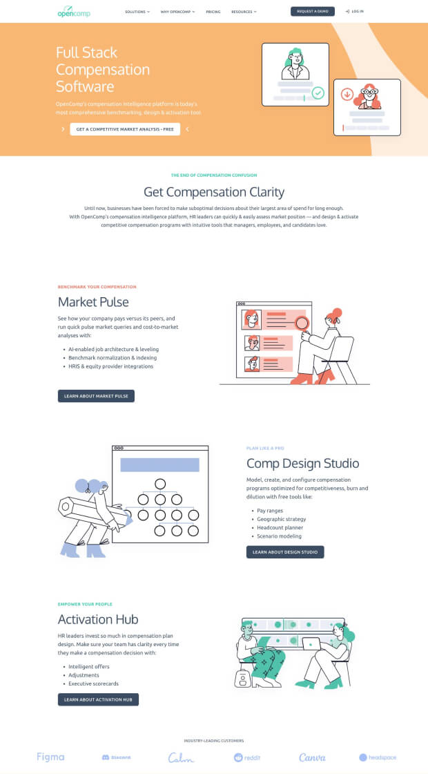 OpenComp web design example slide A