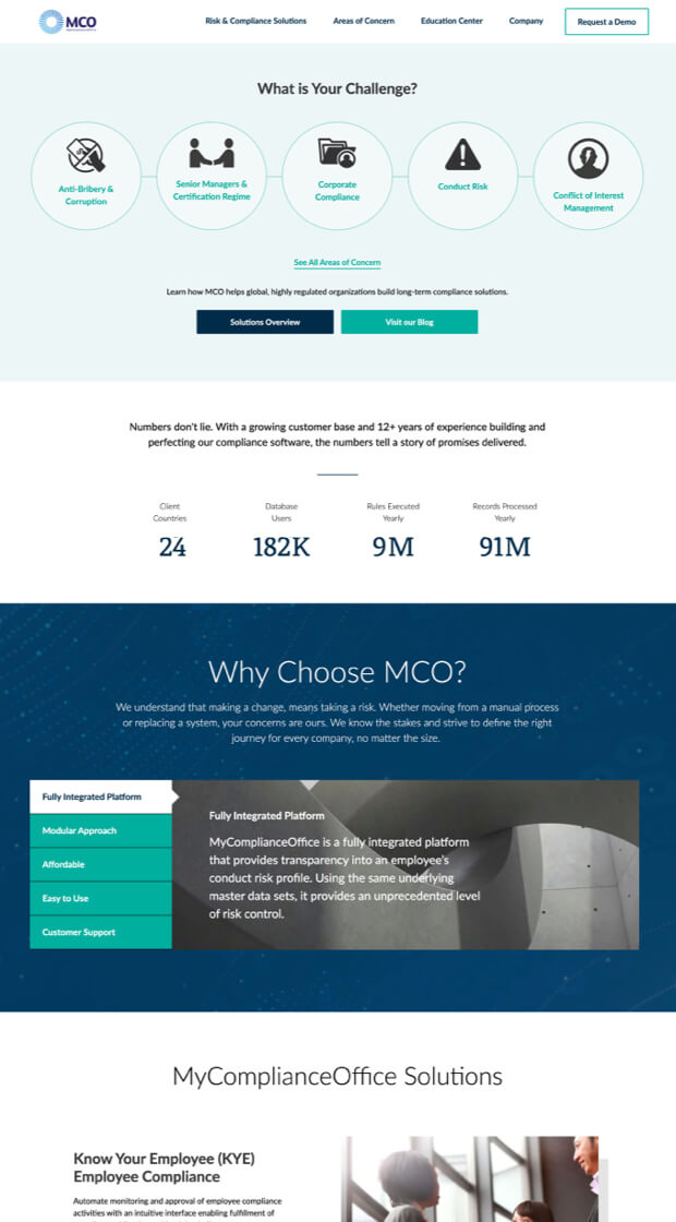 MCO website buyer's journey