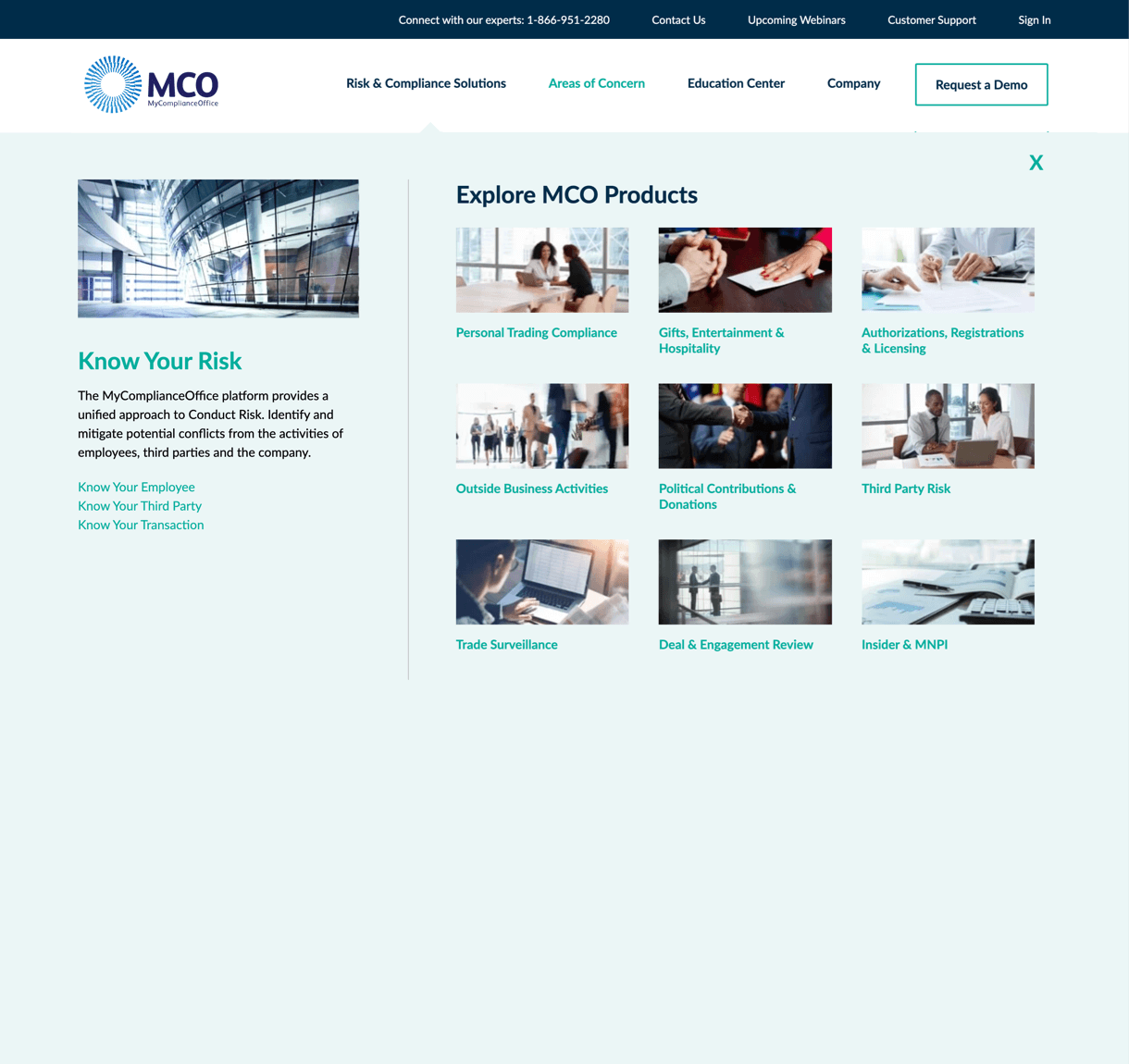 MCO best-in-class website desktop