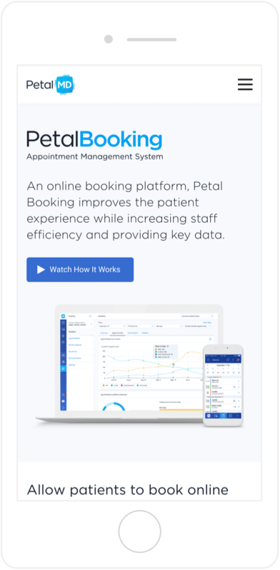 PetalMD software screenshots website mobile