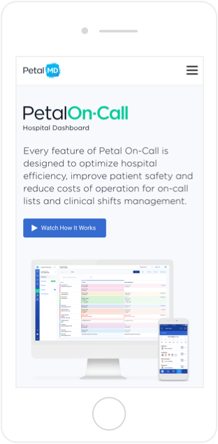 PetalMD website mobile view