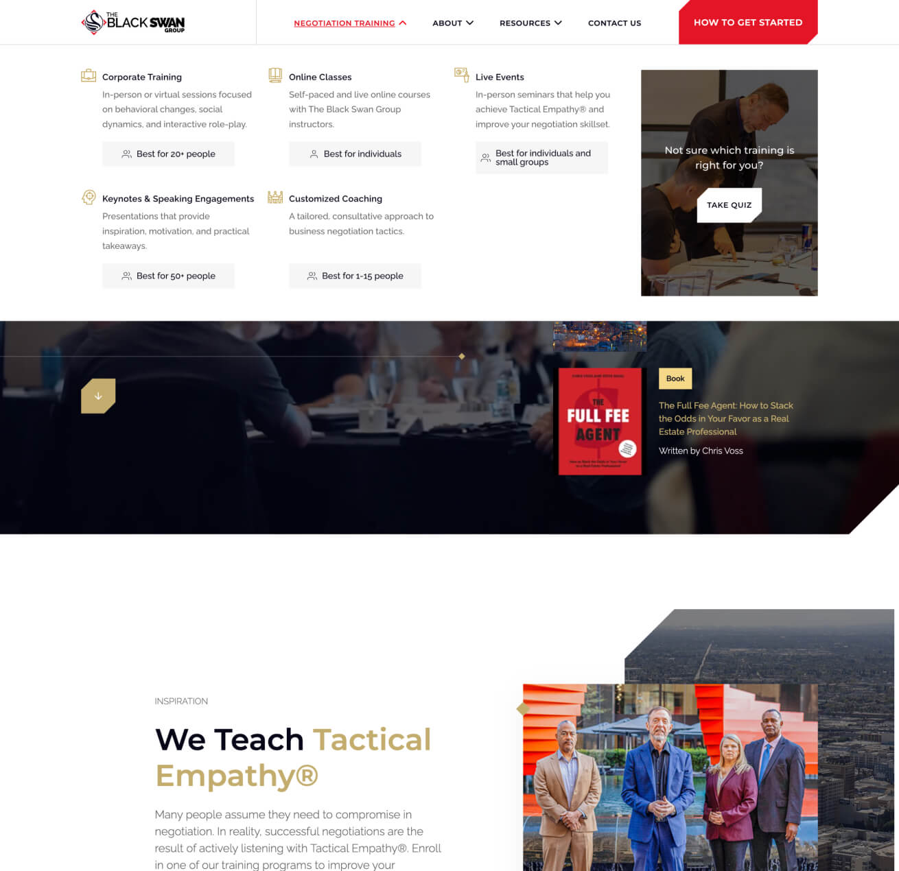 Black Swan Group web design by SmartBug Media