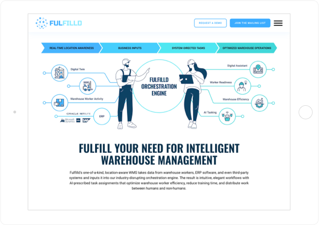 Fulfilld website design desktop view