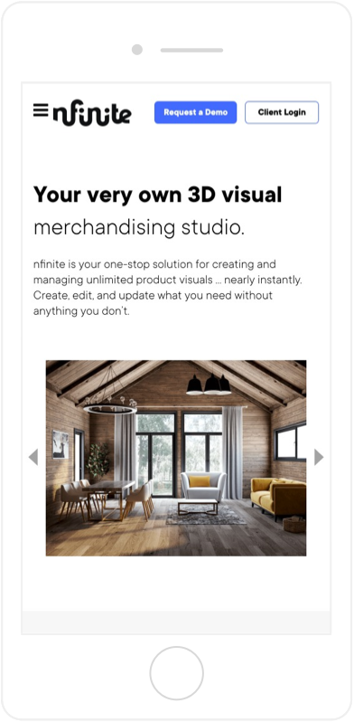nfinite website design mobile view