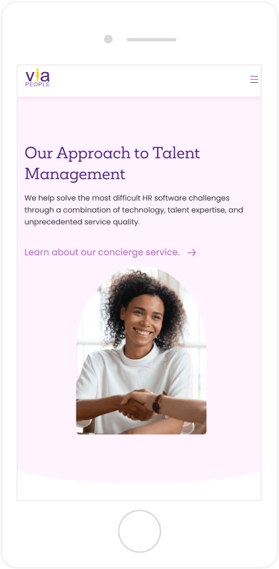 viaPeople website design mobile view