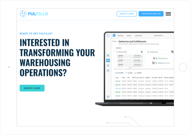 Fulfilld website design tablet view