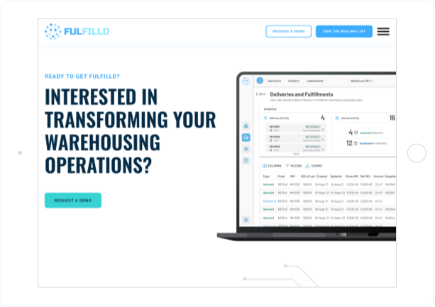  Fulfilld website design tablet view