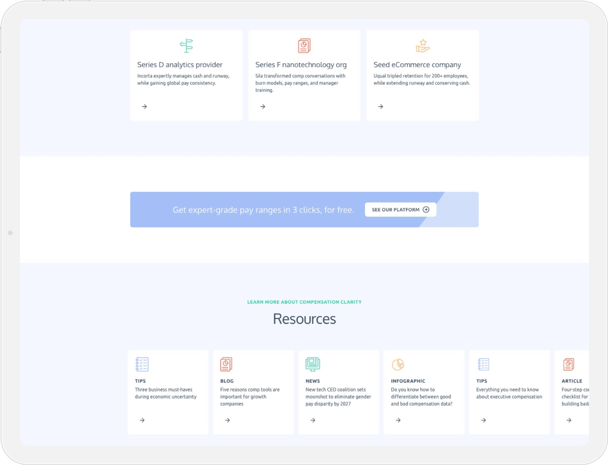 OpenComp web design tablet overlap