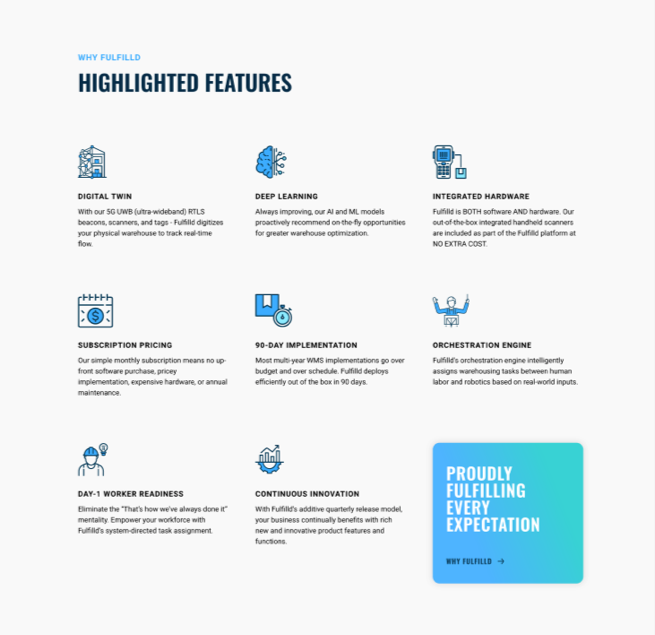 Fulfilld website design desktop view
