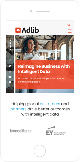 Adlib Website Mobile View