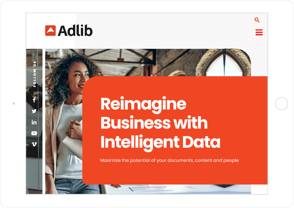 Adlib Website Tablet View